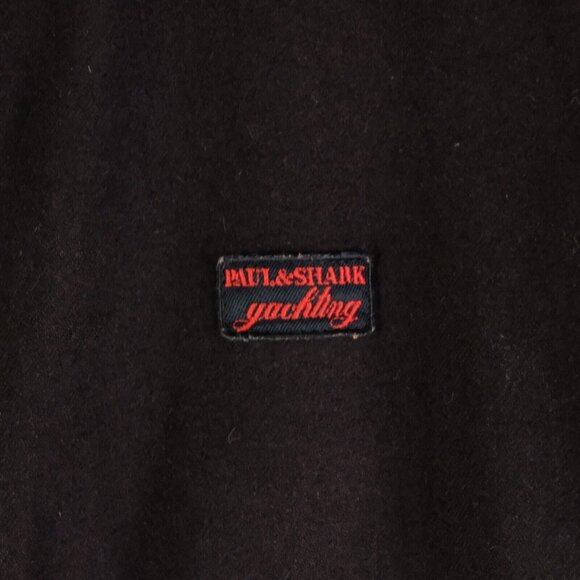 Paul And Shark Yachting Bomber Jacket Mens Large Black Red Striped Wool Lined - Picture 3 of 13